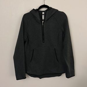 Grey and black lululemon hooded quarter zip sweatshirt size 12